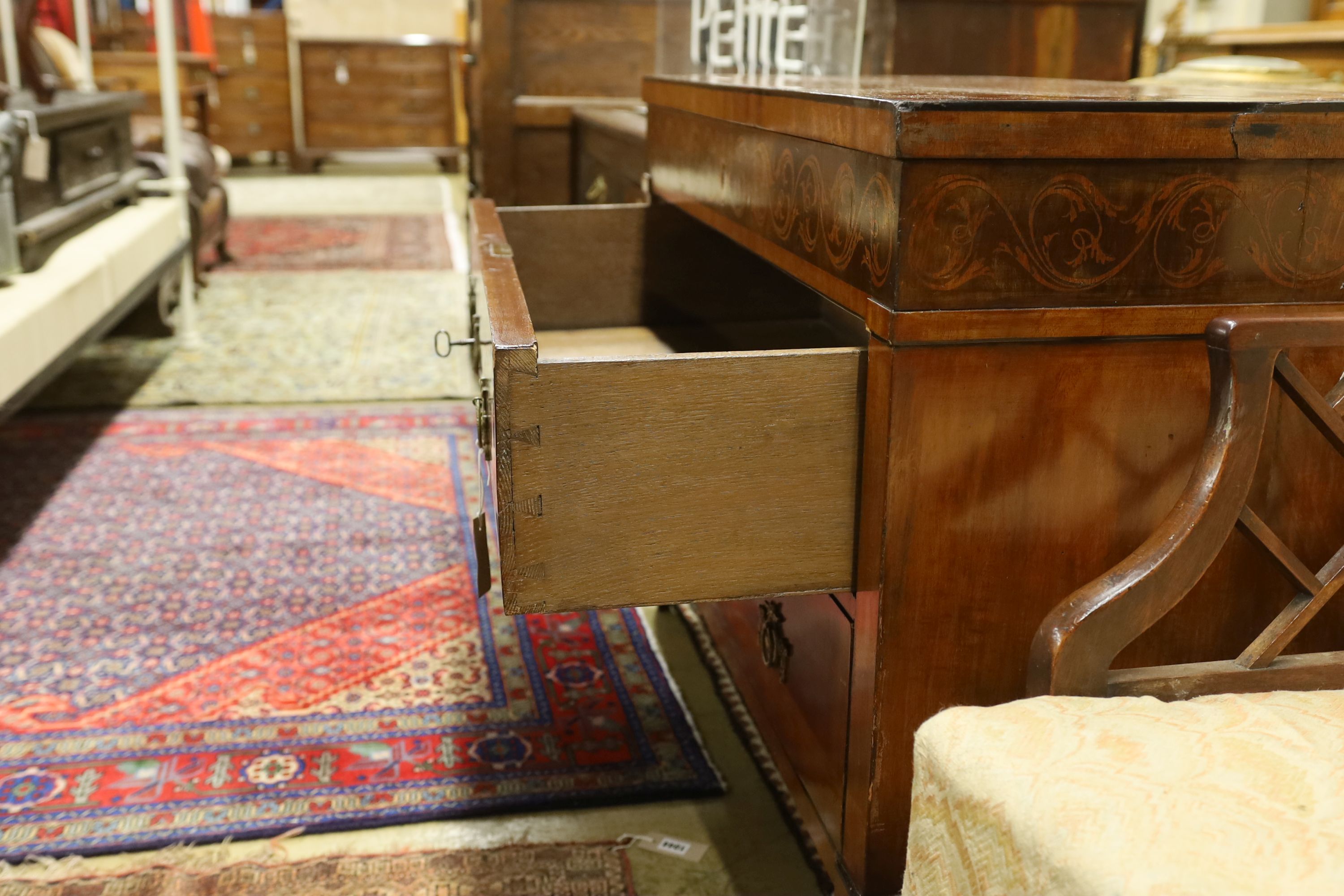 A Biedermeier style mahogany commode, width 112cm, depth 53cm, height 78cm
